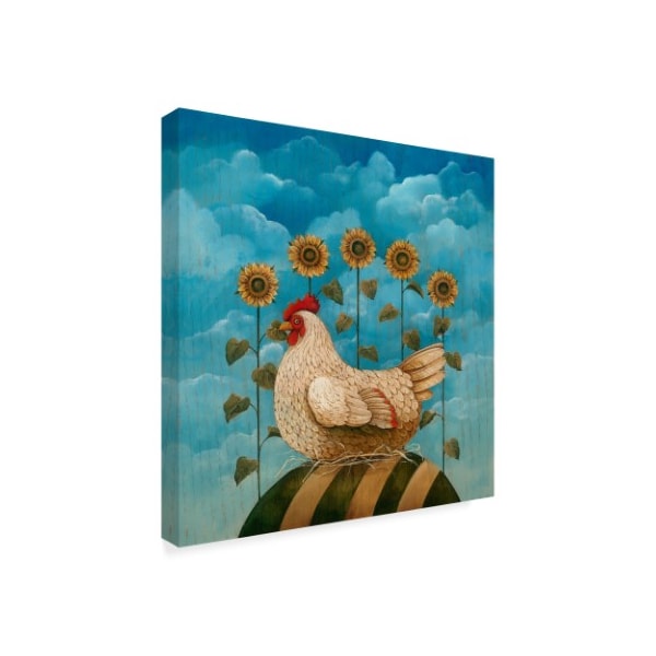 Lisa Audit 'Hen And Sunflowers' Canvas Art,35x35